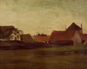 文森特 威廉 梵高 : 黄昏时分位于海牙附近的卢斯杜宁的农舍